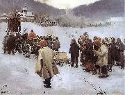 Teodor Axentowicz Hutsul Funeral oil painting on canvas